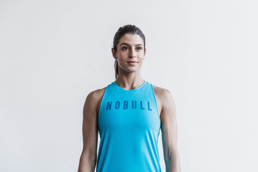 Débardeurs NOBULL Femme Bleu - NOBULL High-Neck,France (8106-XVSNQ)